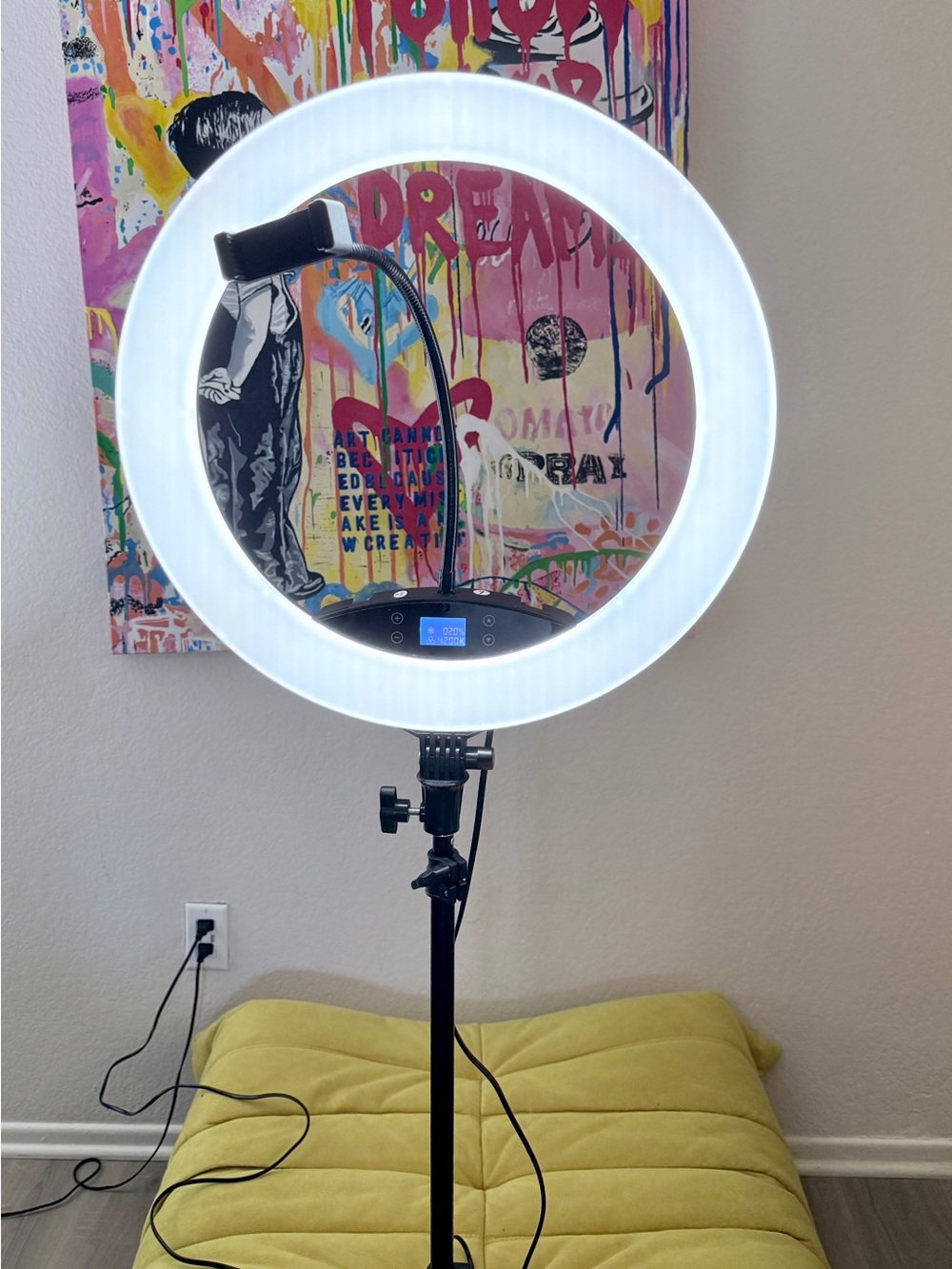 19” Ring light with 3000K to 6000K & 10%-100% brightness